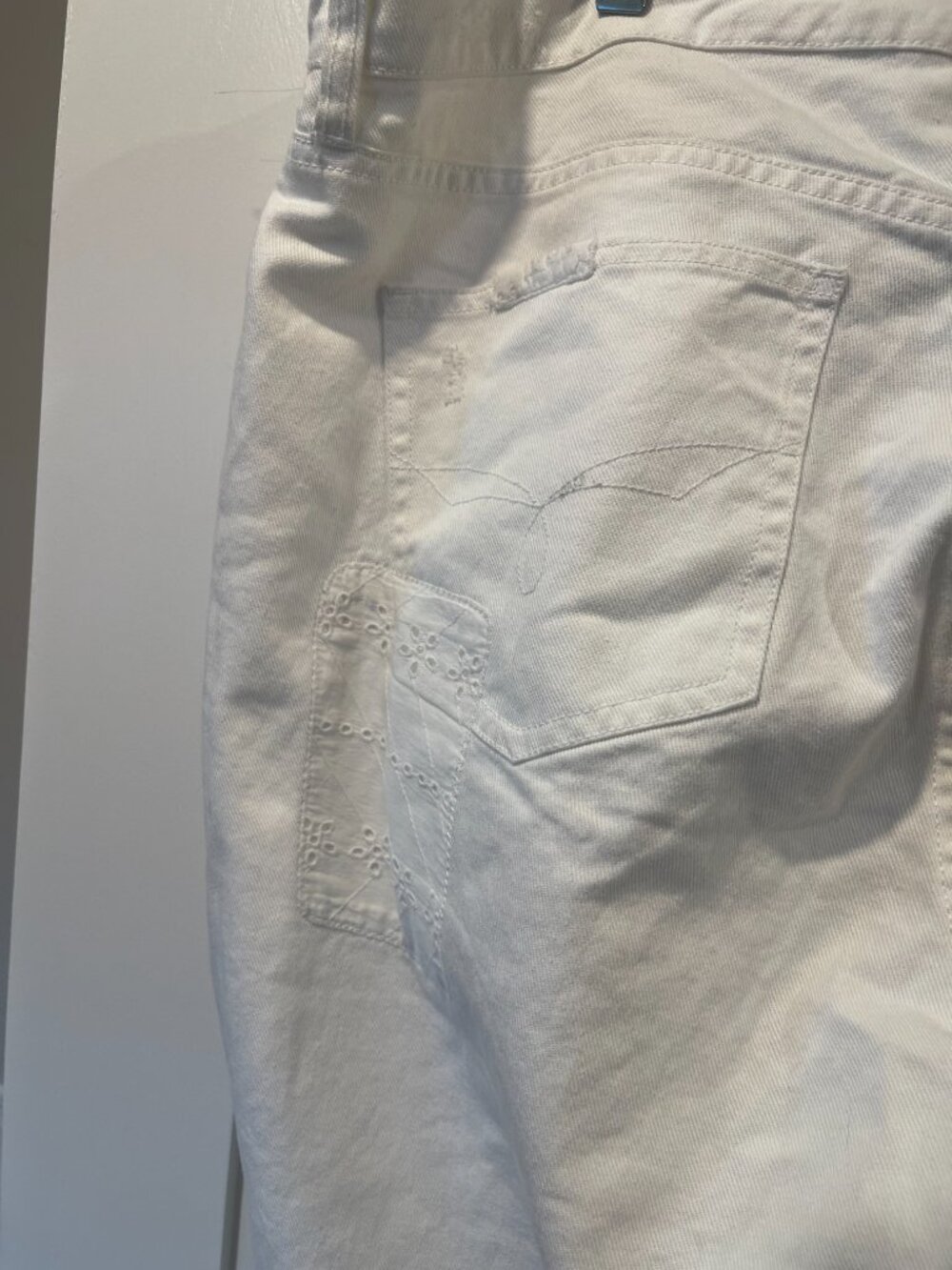 Women's New Ralph Lauren White Cotton Jeans w/Lace Details Sz 16W $195 - Picture 12 of 13